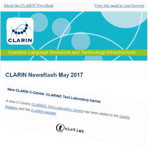 Bilde av CLARIN Newsflash May 2017
